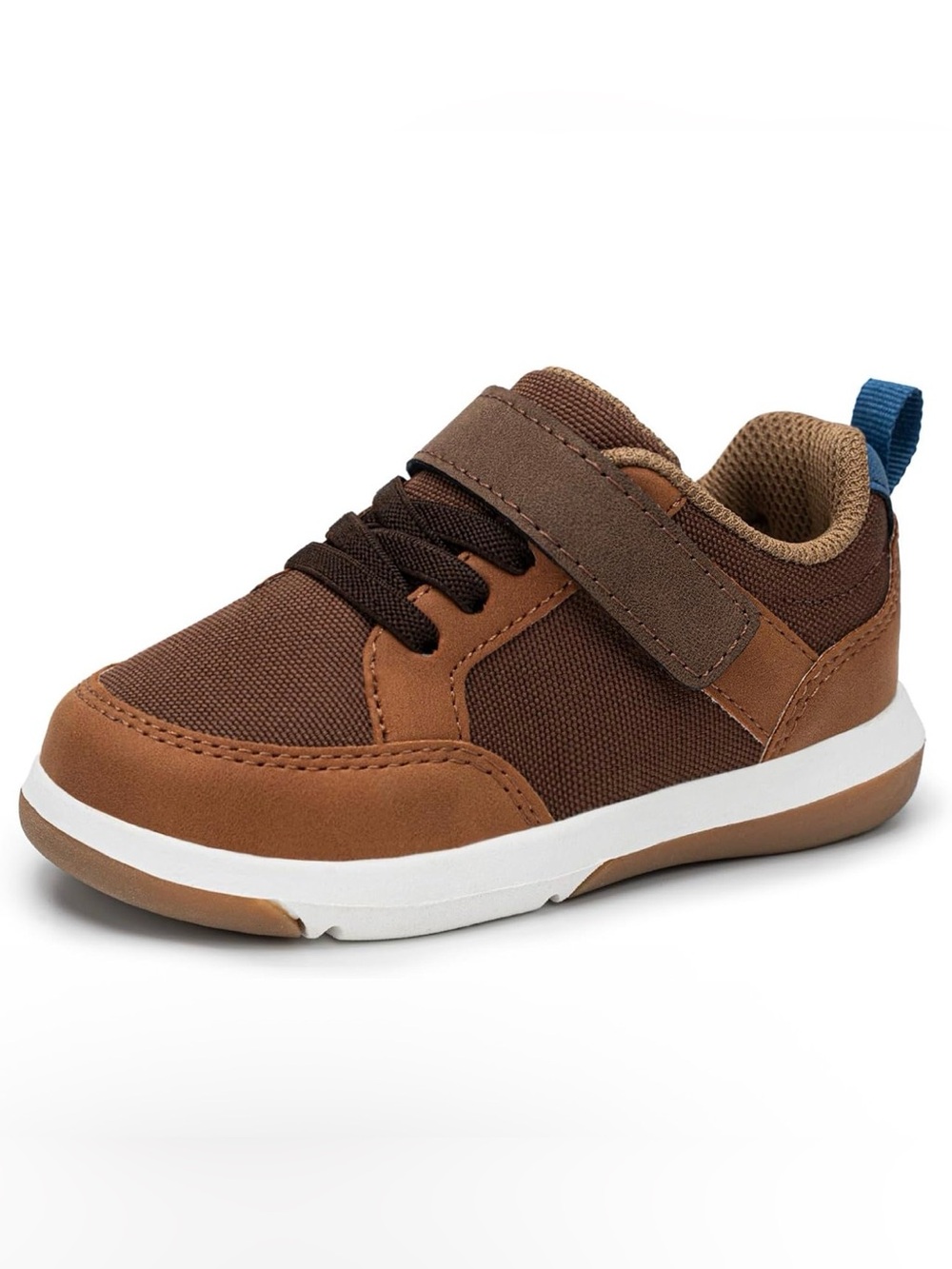 Toddler Boy Shoes Brown Casual Velcro Sneakers - Size 7